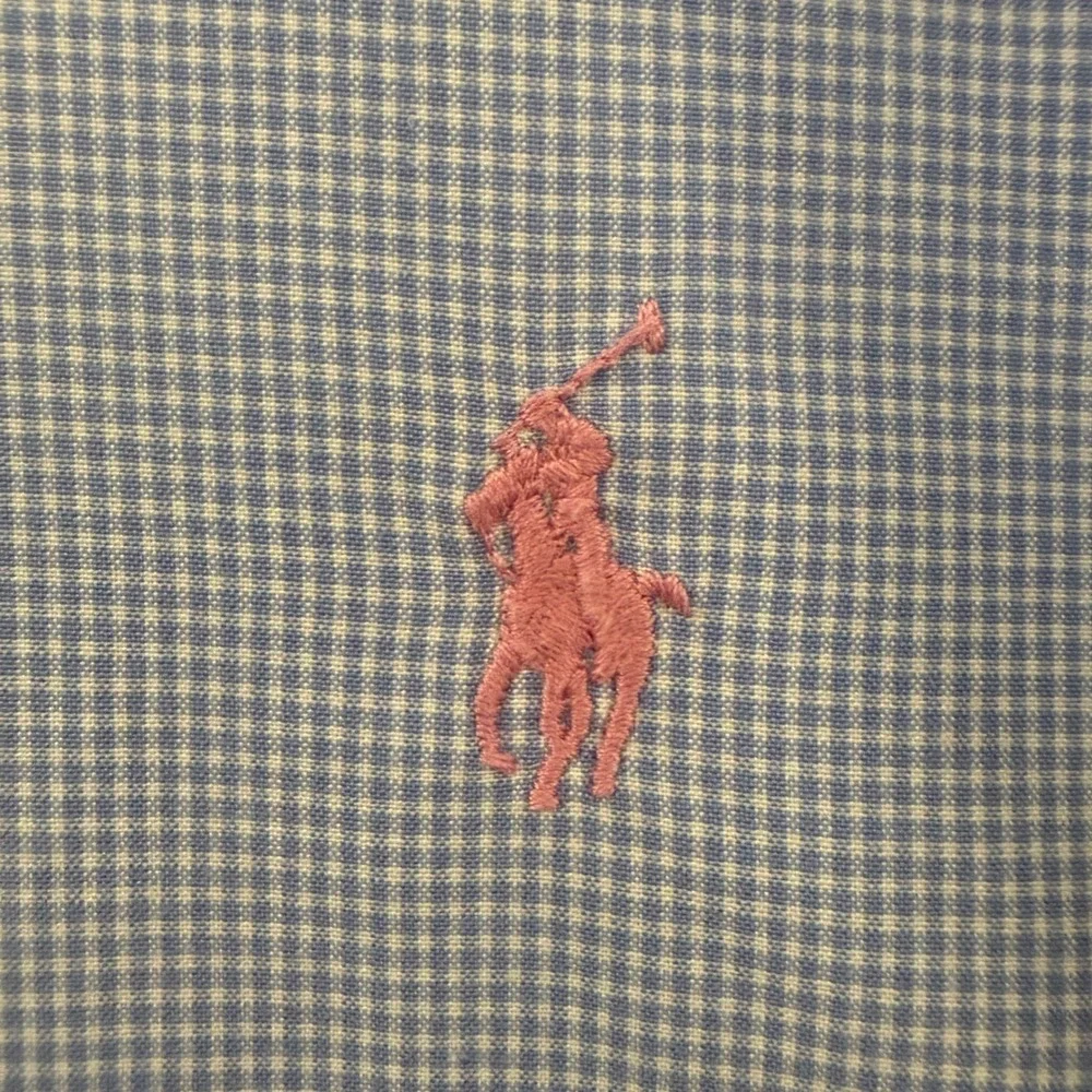 Polo Ralph Lauren Mens Classic Fit Gingham Check Pink Pony Short Sleeve Shirt L